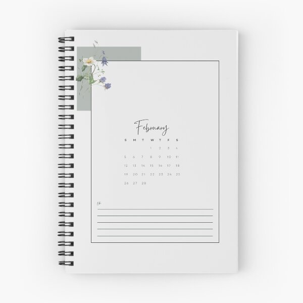 Item preview, 2023 Minimalistic Floral Aesthetic February Printable Calendar, A4 Monthly Calendar Starting on Sunday designed and sold by Levated.