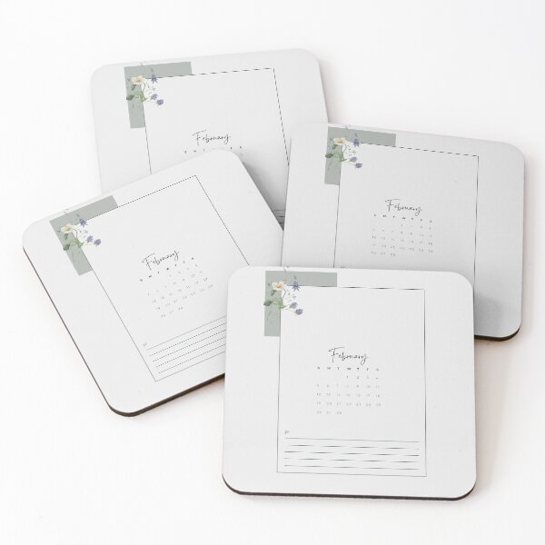 Item preview, 2023 Minimalistic Floral Aesthetic February Printable Calendar, A4 Monthly Calendar Starting on Sunday designed and sold by Levated.