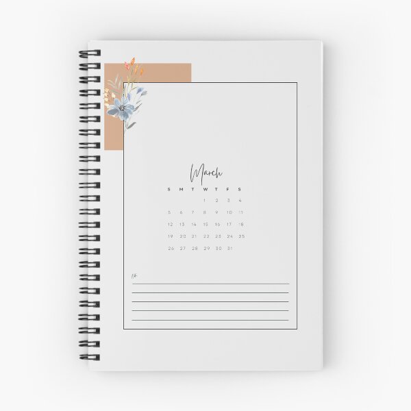 Item preview, 2023 Minimalistic Floral Aesthetic March Printable Calendar, A4 Monthly Calendar Starting on Sunday designed and sold by Levated.