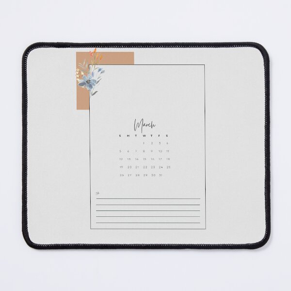 Item preview, 2023 Minimalistic Floral Aesthetic March Printable Calendar, A4 Monthly Calendar Starting on Sunday designed and sold by Levated.