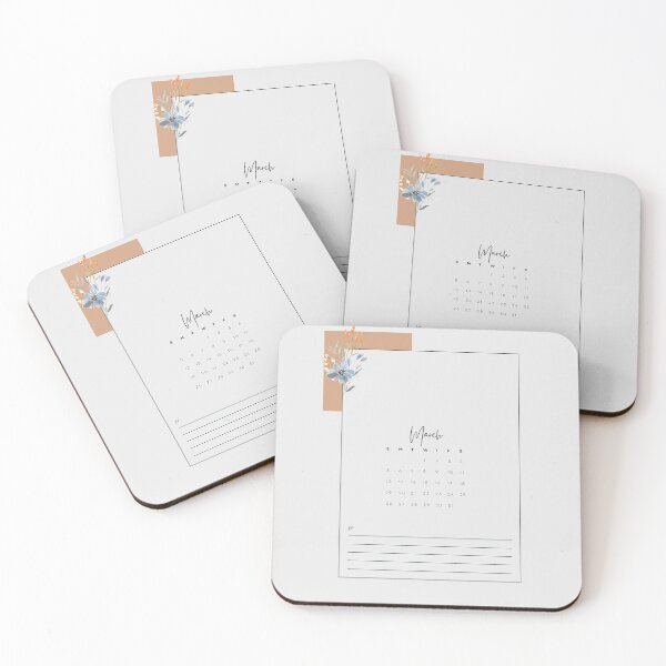 Item preview, 2023 Minimalistic Floral Aesthetic March Printable Calendar, A4 Monthly Calendar Starting on Sunday designed and sold by Levated.