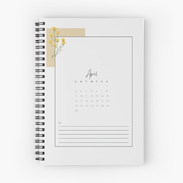 Item preview, 2023 Minimalistic Floral Aesthetic April Printable Calendar, A4 Monthly Calendar Starting on Sunday designed and sold by Levated.