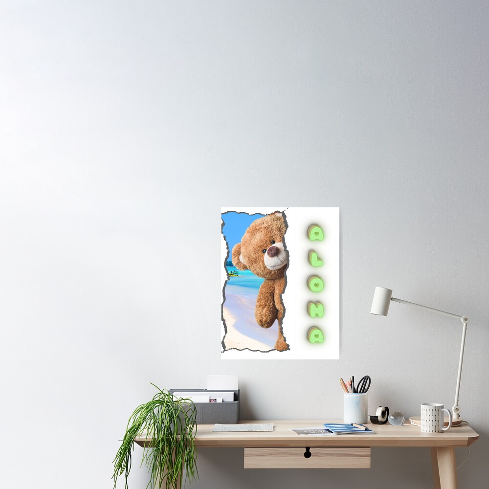 Aloha Teddy Bear  Poster for Sale by speakhawaiian