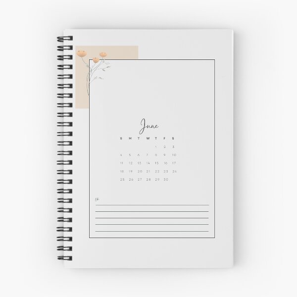 Item preview, 2023 Minimalistic Floral Aesthetic June Printable Calendar, A4 Monthly Calendar Starting on Sunday designed and sold by Levated.