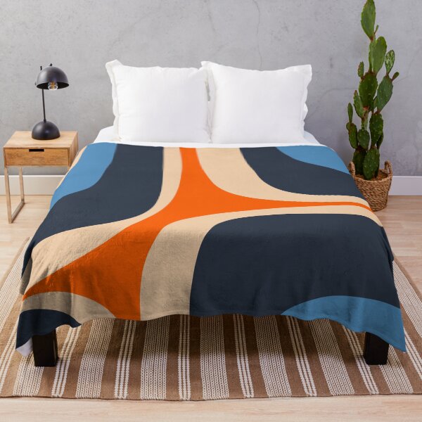 Item preview, Retro Groove Abstract Pattern Blue and Orange designed and sold by kierkegaard.