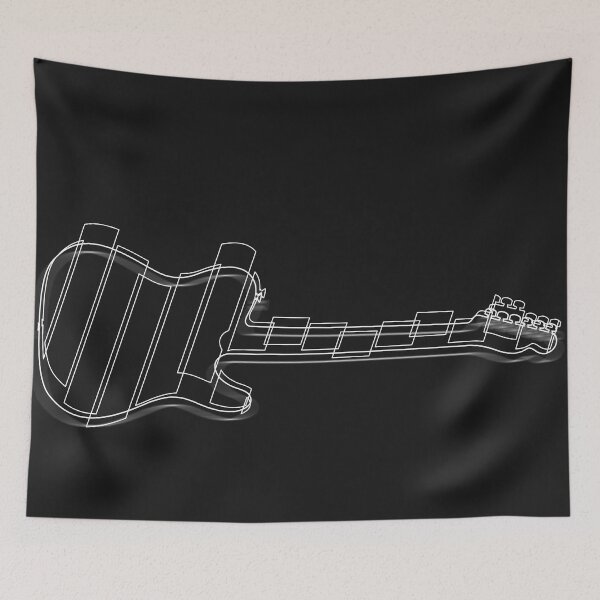 Item preview, Guitar art, white line art designed and sold by Degiab.
