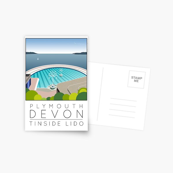 Lido Poster Plymouth Tinside Postcard