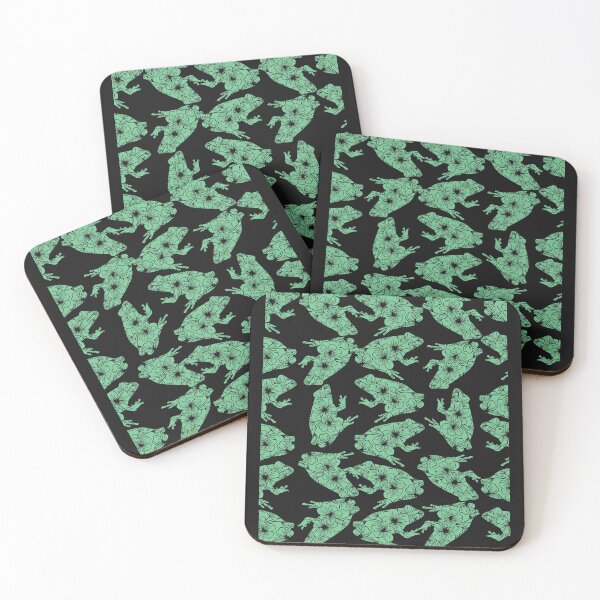 Item preview, Green flower frogs pattern design for All who love Animal and frog designed and sold by TajfunX.