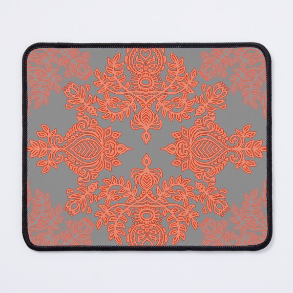 Item preview, Burnt Orange, Coral & Grey doodle pattern designed and sold by micklyn.