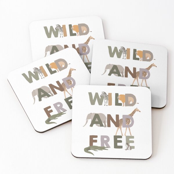 Item preview, Wild and Free jungle safari animals kids quote designed and sold by piccalilli22.