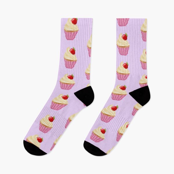 Item preview, Retro Pixel Vanilla Strawberry Frosted Cupcakes designed and sold by 8BitTrip.