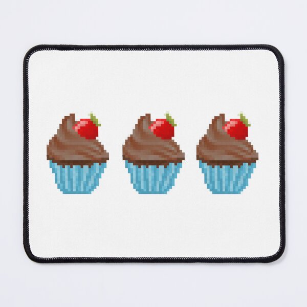 Item preview, Retro Pixel Chocolate Strawberry Frosted Cupcakes designed and sold by 8BitTrip.