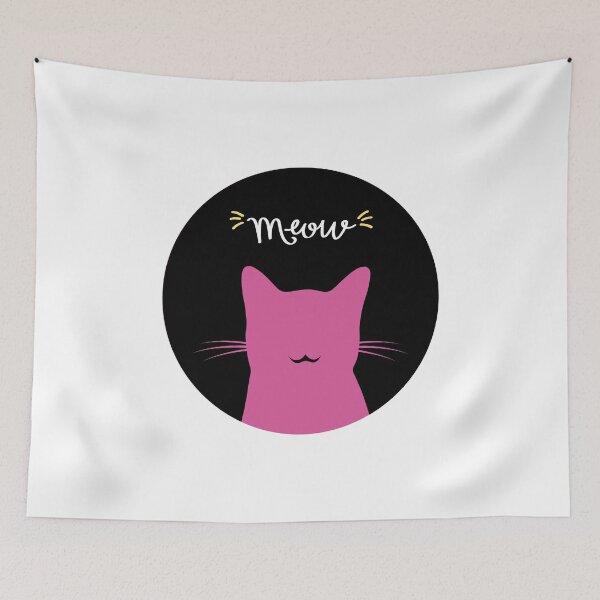 Item preview, Black Cat Transparant Pink, Pink Kitten Meowing designed and sold by adembulut.