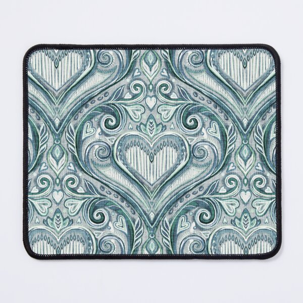 Item preview, Moody Valentine Heart Damask with Faux Linen Texture designed and sold by micklyn.