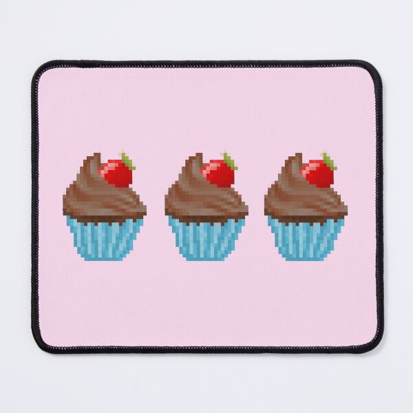 Item preview, Retro Pixel Chocolate Strawberry Frosted Cupcakes designed and sold by 8BitTrip.