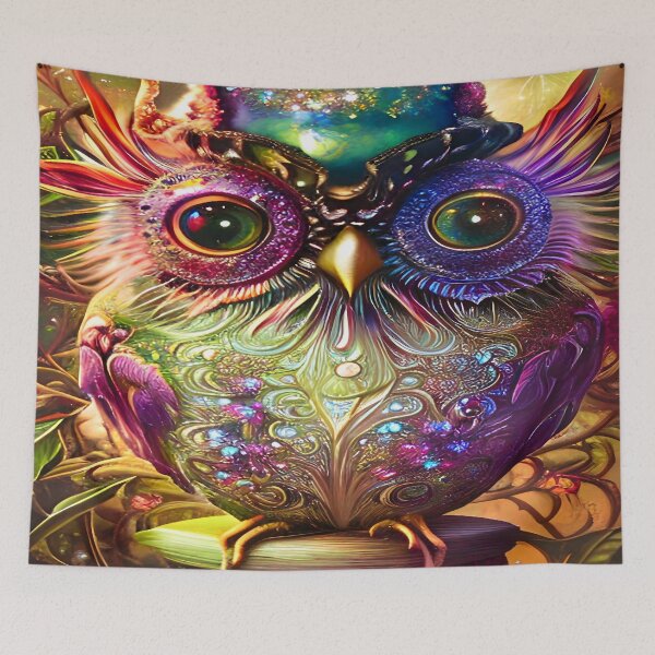 Item preview, colorful owl designed and sold by moonspirits.