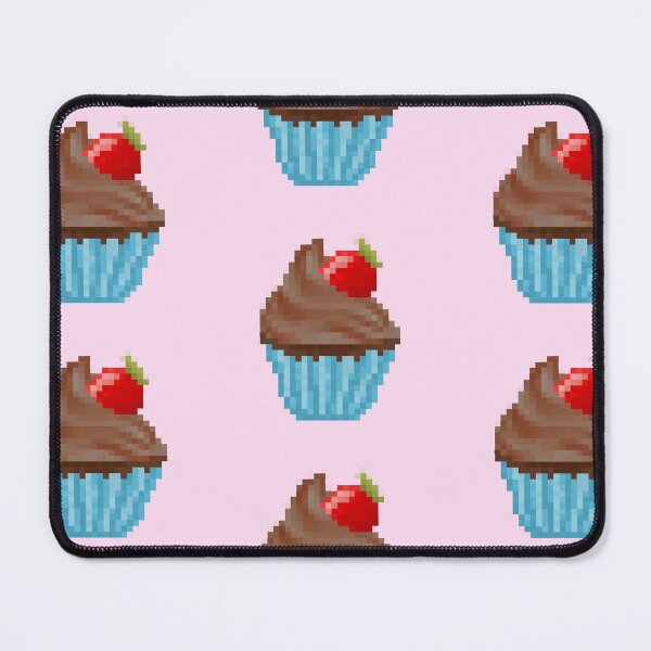 Item preview, Retro Pixel Chocolate Strawberry Frosted Cupcakes designed and sold by 8BitTrip.