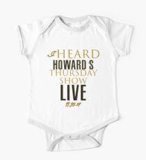 Howard Stern Show Live Thursday Show 11-16-17 One Piece - Short Sleeve