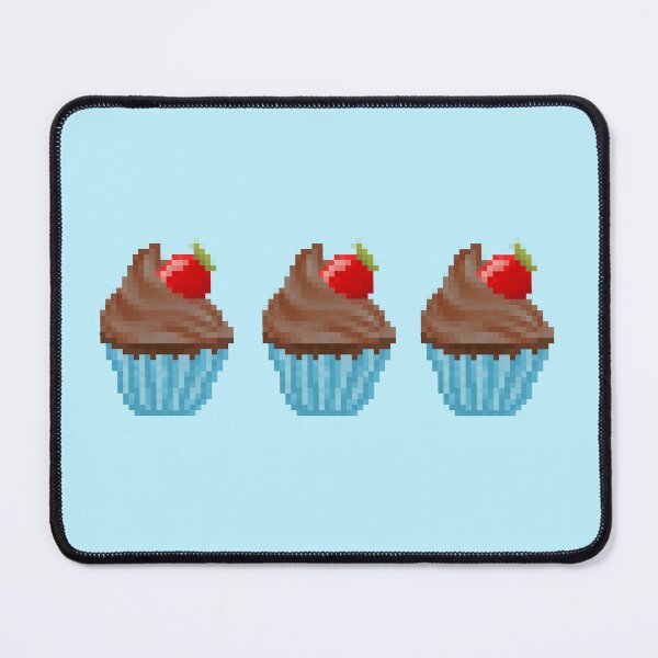 Item preview, Retro Pixel Chocolate Strawberry Frosted Cupcakes designed and sold by 8BitTrip.