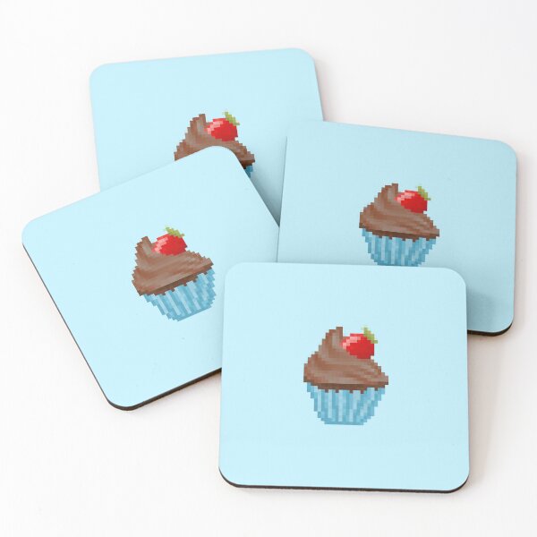 Item preview, Retro Pixel Chocolate Strawberry Frosted Cupcakes designed and sold by 8BitTrip.
