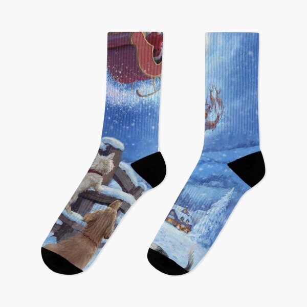Item preview, Dogs watching Santa fly overhead designed and sold by Daniel Rodgers.