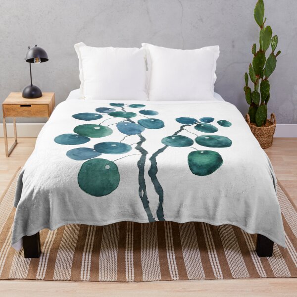 Item preview, hand painted Chinese Money Plant watercolor designed and sold by ColorandColor.