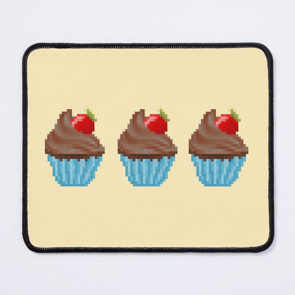 Item preview, Retro Pixel Chocolate Strawberry Frosted Cupcakes designed and sold by 8BitTrip.