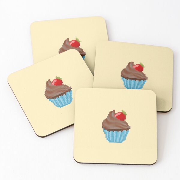 Item preview, Retro Pixel Chocolate Strawberry Frosted Cupcakes designed and sold by 8BitTrip.