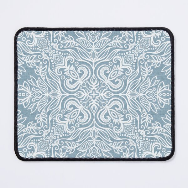 Item preview, Blue Grey and White Textured Folk Art Doodle designed and sold by micklyn.