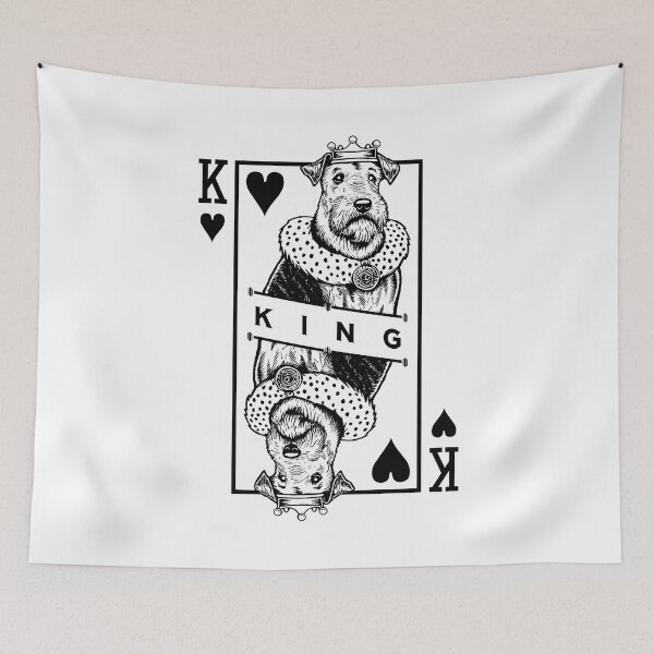 Item preview, Airedale Terrier King Of Hearts Funny Dog Lover Pop Art designed and sold by GrandeDuc.