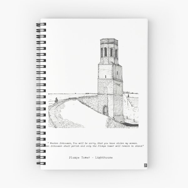 Item preview, Plompe Tower Lighthouse Netherlands Plompe Toren Pen and Ink Illustration designed and sold by Wall-Art-Sketch.