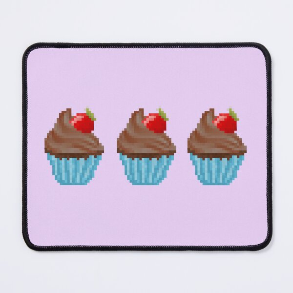Item preview, Retro Pixel Chocolate Strawberry Frosted Cupcakes designed and sold by 8BitTrip.