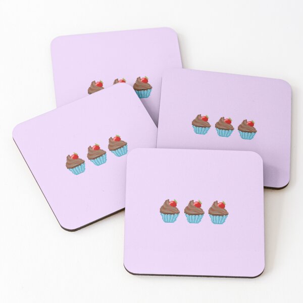 Item preview, Retro Pixel Chocolate Strawberry Frosted Cupcakes designed and sold by 8BitTrip.