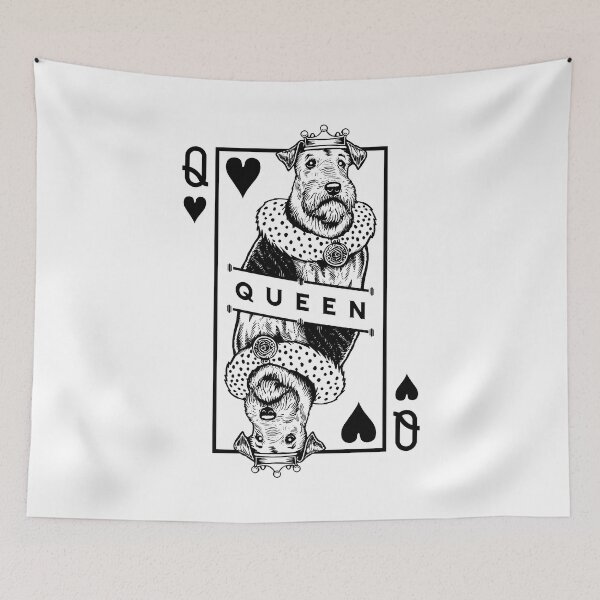 Item preview, Airedale Terrier Queen Of Hearts Funny Dog Lover Pop Art designed and sold by GrandeDuc.