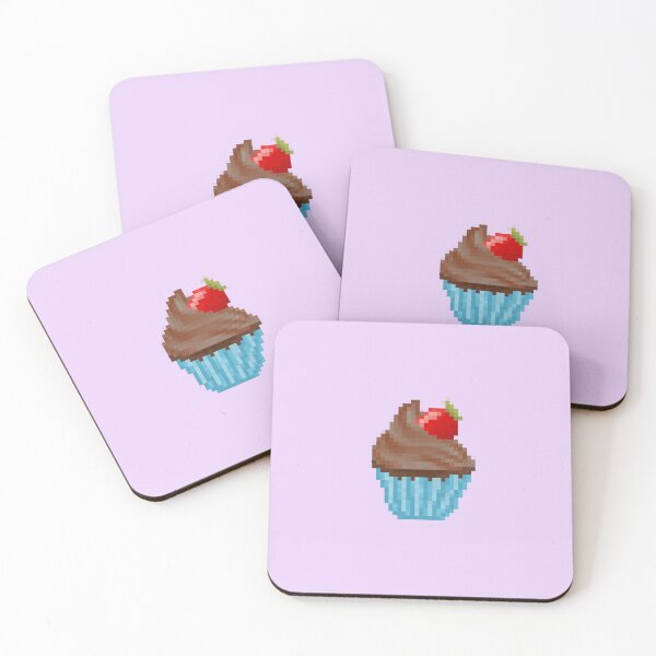 Item preview, Retro Pixel Chocolate Strawberry Frosted Cupcakes designed and sold by 8BitTrip.