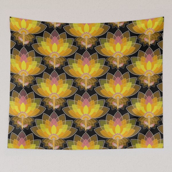 Item preview, Lotus flower on black background designed and sold by starseedgems.
