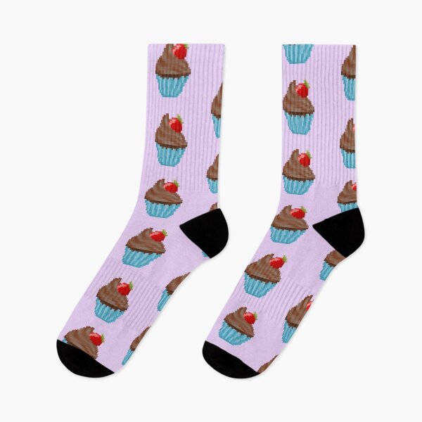 Item preview, Retro Pixel Chocolate Strawberry Frosted Cupcakes designed and sold by 8BitTrip.