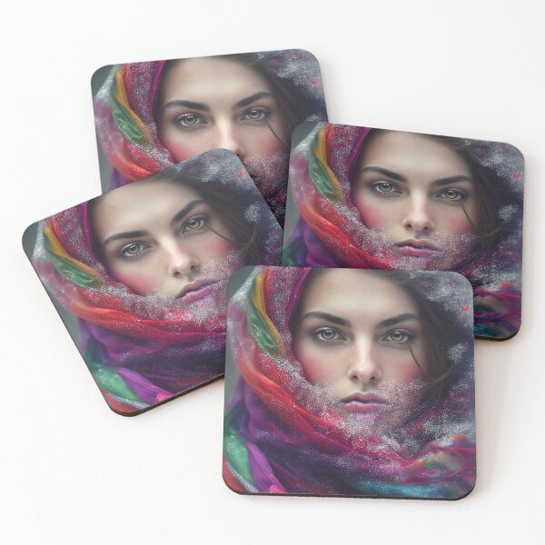 Item preview, Portrait of a beautiful woman under the snowflakes - poster designed and sold by Bird Design.