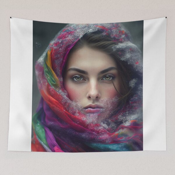 Item preview, Portrait of a beautiful woman under the snowflakes - poster designed and sold by Bird Design.