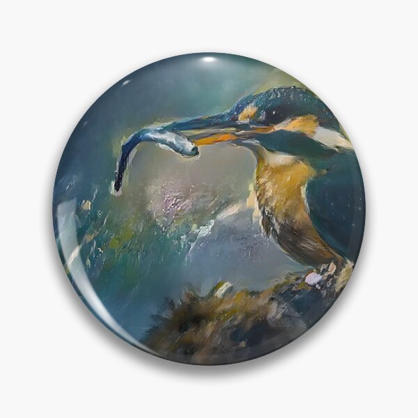 Item preview, Kingfisher and fish designed and sold by WildBirdArt.