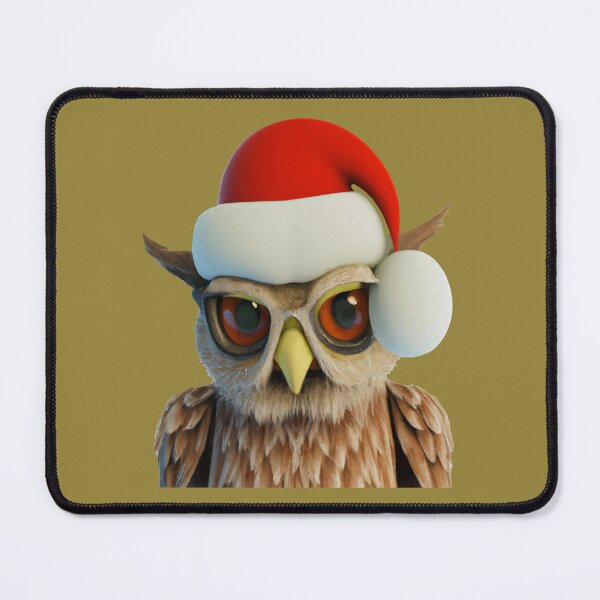 Item preview, Funny Christmas Owl Wearing Santa Hat designed and sold by taiche.