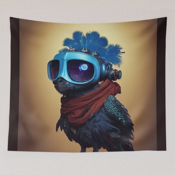 Item preview, Tiny Cute Cyberpunk Pirate Peacock Spider designed and sold by MimozaStudio.