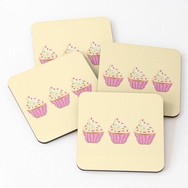Artikelvorschau, Retro Pixel Vanilla Sprinkles Frosted Cupcakes entworfen und verkauft von 8BitTrip.
