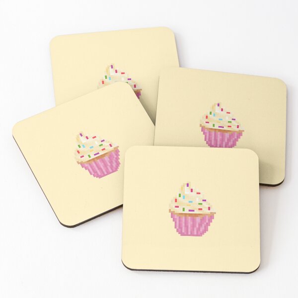 Item preview, Retro Pixel Vanilla Sprinkles Frosted Cupcakes designed and sold by 8BitTrip.