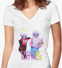 Trixie & Katya show Women's Fitted V-Neck T-Shirt