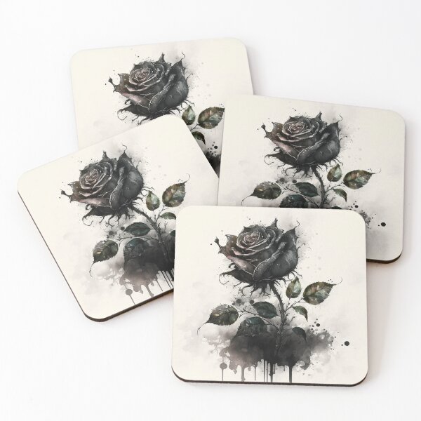Item preview, Watercolor Splash Black Rose designed and sold by Ajolan.