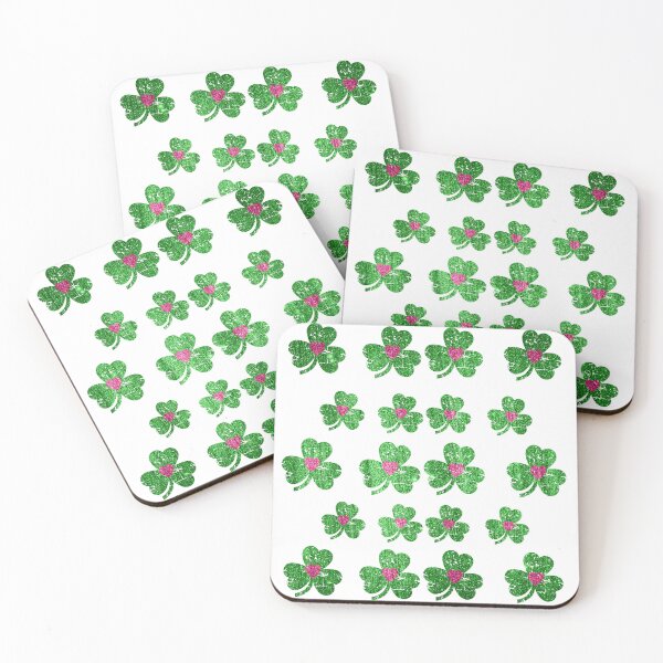 Item preview, Green glitter shamrocks with hearts designed and sold by TheBigBlue.