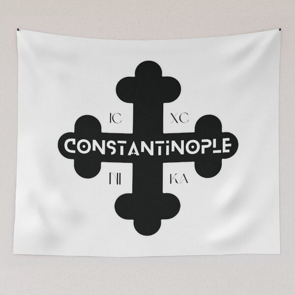 Item preview, Greek Orthodox Cross Constantinople White Black designed and sold by Yiorgos Designs.
