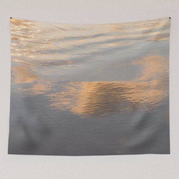 Item preview, Fluid Abstraction - Golden Backwash Patterns on a Beach designed and sold by Georgia Mizuleva.