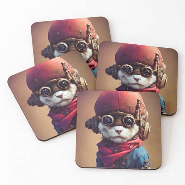 Item preview, Anthropomorphic Tiny Cute Cyberpunk Pirate Persian designed and sold by MimozaStudio.